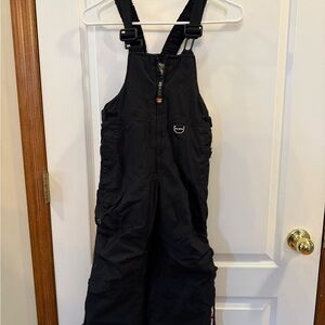 Black kids zeroXposur Snow Bib Overalls with Front Zipper